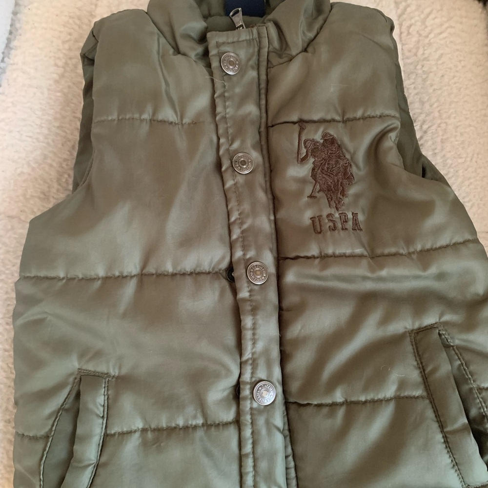 U.S. Polo Assn. Green Quilted Kids Vest